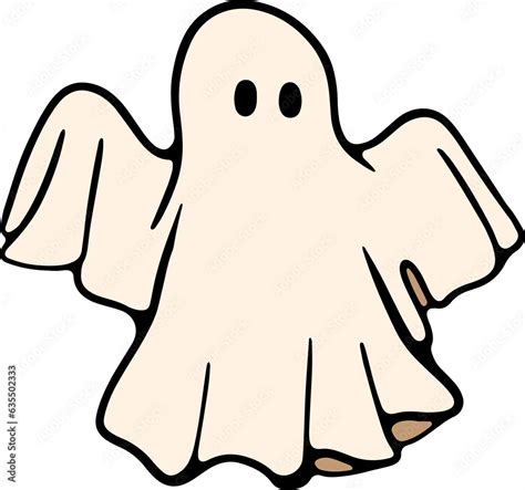 Retro Ghost Halloween T Shirt Design Cute Cartoon Vintage