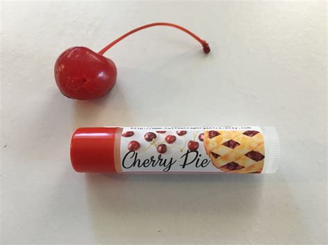 Cherry Pie Lip Balm Organic Ingredients Essential Oils No Etsy