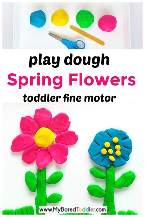 Play Dough Flowers Fine Motor Activity My Bored Toddler