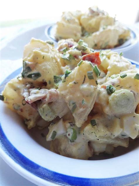 Simple Potato Salad With Bacon Savory With Soul