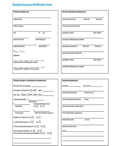 2023 Dental Insurance Verification Form Fillable Prin