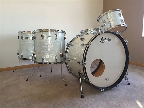 Ludwig Buddy Rich Drum Set Early 80s White Marine Pearl
