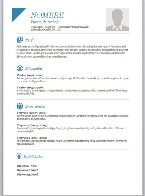 ¡un total de 32 posibilidades! Modelos de curriculum vitae en word para completar ...