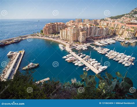 Panoramic View Of Monte Carlo Harbour In Monaco Stock Photo Image Of