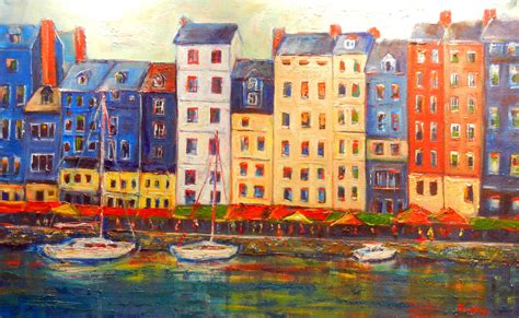 Oil Painting France Huge Original Wall Art Honfleur France Ready To