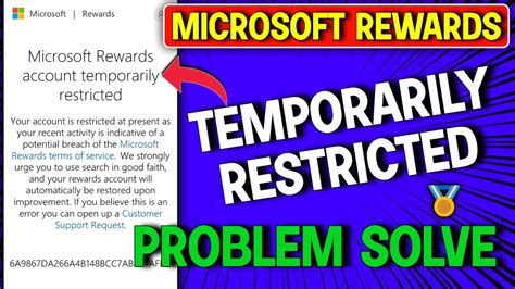 How To Solve Microsoft Rewards Account Temporarily Restricted