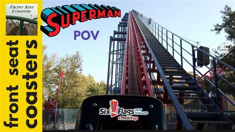 Superman The Ride Pov Full Hd Six Flags New England 2017 Roller Coaster 2nd Row On Ride Youtube