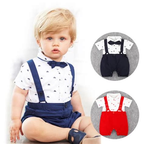 Infant Baby Boys Rompers Kids Summer Shorts Sleeve Clothes Toddler