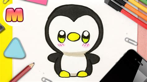 COMO DIBUJAR UN PINGÜINO KAWAII PASO A PASO Dibujando un pingüino