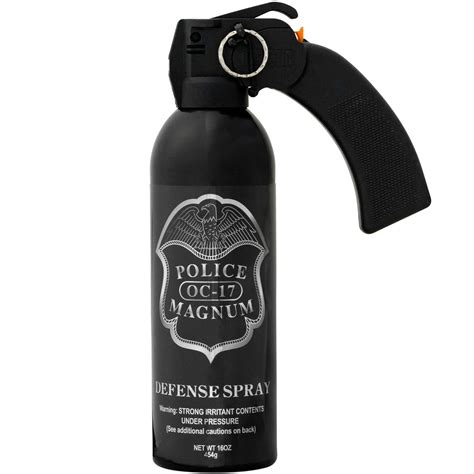 Police Magnum Pepper Spray 16 Oz Pistol Grip Fogger Defense Security