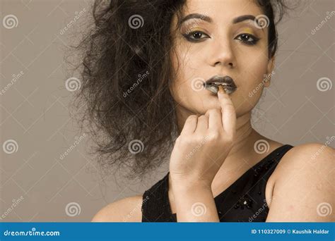 Beautiful Female Model In A Black Skirt Stock Image Image Of Hair Fashion 110327009