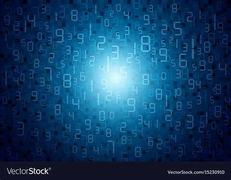 Blue Abstract Digital Numbers Background Design Vector Image