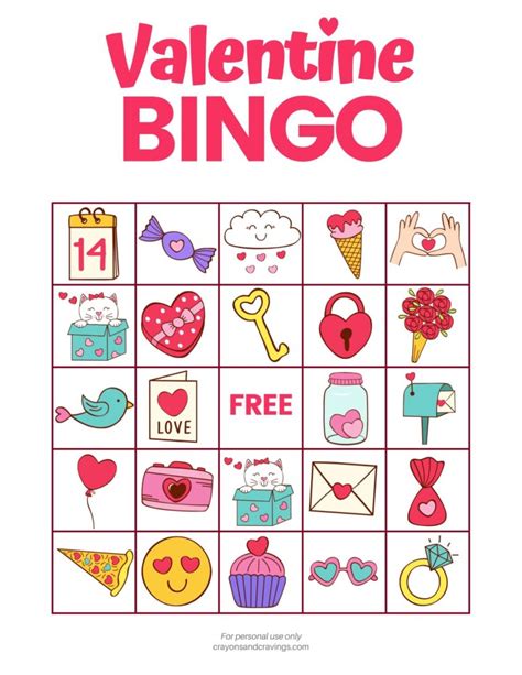 Valentine Bingo Free Template Printables