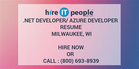 net developerazure developer resume milwaukee wi hire  people