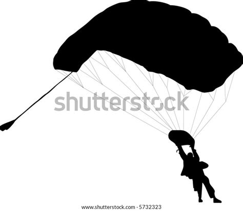 Illustration Two Parachuter Silhouettes Stock Vector Royalty Free 5732323