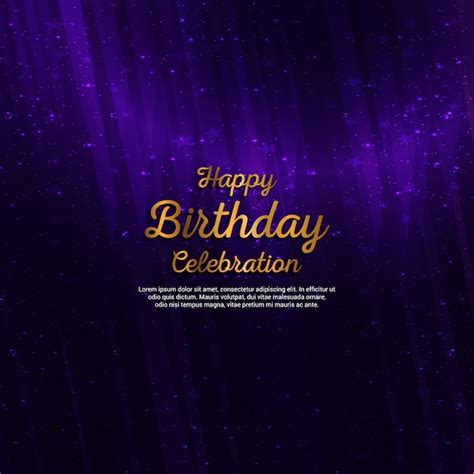 Free Vector Happy Birthday Card With Dark Background And Typography