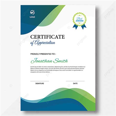 Vertical Abstract Waves Certificate Template Template Download On Pngtree