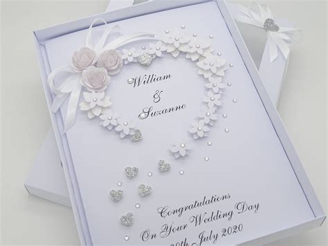 Wedding Day Luxury Handmade Personalised Card Engagement Etsy Uk