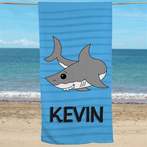 Personalized Beach Towel Shark Beach Towel Summer Fun Ts