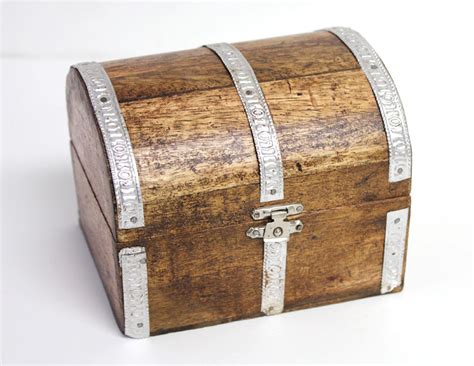 Large Wood Treasure Chest Box Nautical Or Pirate Themed Decor