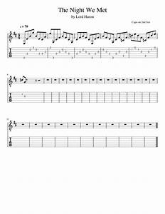 The Night We Met Sheet Music For Guitar Solo Musescore Com