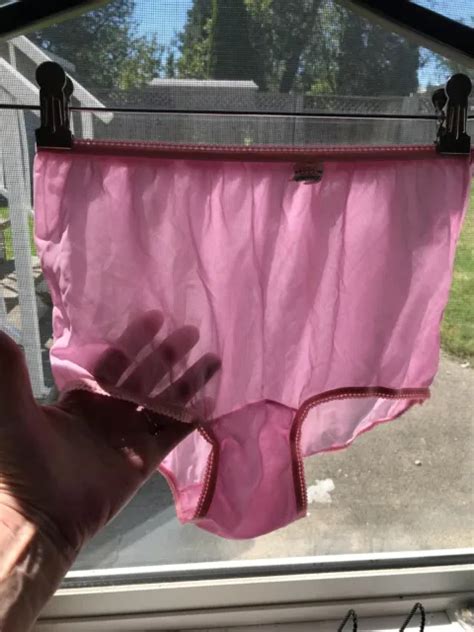 Vintage Sheer Pink Nylon Panties Briefs Pink All Nylon Gusset Panty