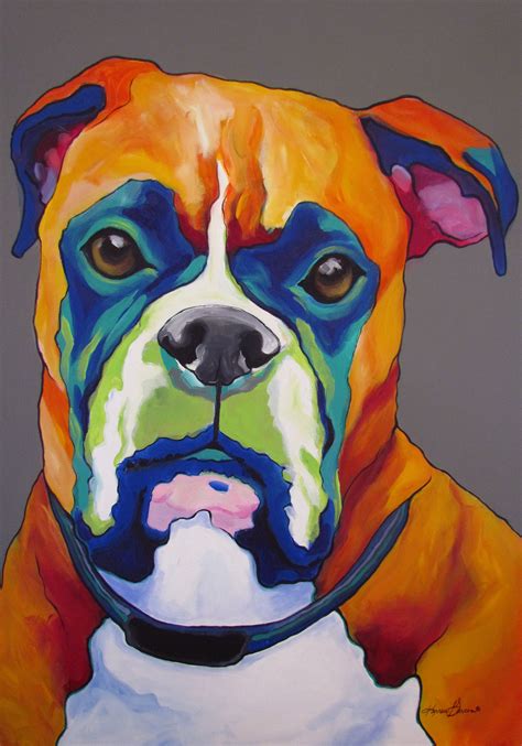 Hank Boxer Pop Art Style Custom Pet Portrait Dog Painting Pop Art