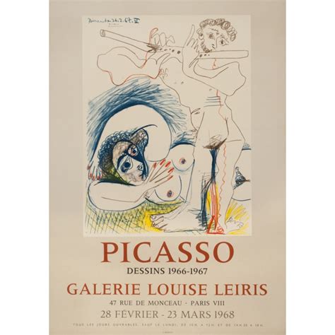 Vintage Poster Picasso Galerie Louise Leiris 1968
