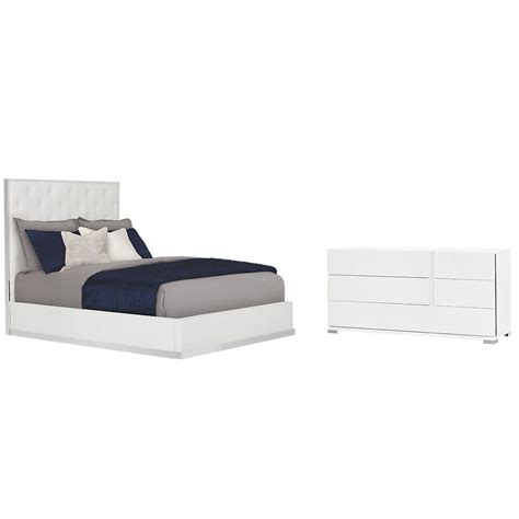 Neo White Upholstered Uph Platform Bedroom Platform Bedroom Platform