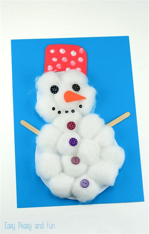 Cotton Ball Snowman Craft Winter Crafts For Kids Winter Crafts