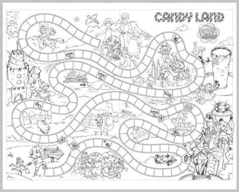 Choose a scene from your favorite nick jr. Candyland board game coloring page for children | Fun ...