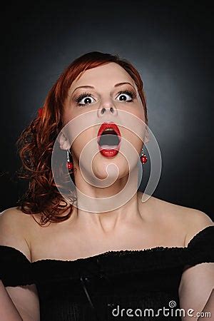 Screaming Attractive Redhead Woman Stock Image Image