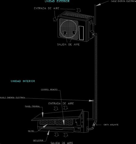 Minisplit Air Conditioner Dwg Detail For Autocad • Designs Cad