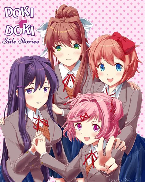wallpaper anime girls doki doki literature club monika doki doki literature club natsuki
