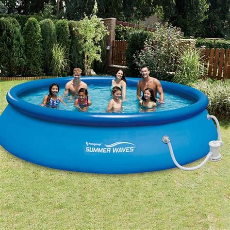 Summer Waves 15 Ft X 15 Ft X 36 In Inflatable Top Ring Round Above