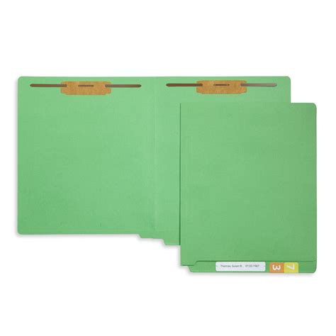 End Tab Fastener File Folders Letter Size Green 50 Pack Blue