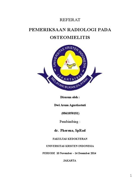 Gambaran Radiologi Osteomielitis Dr Pherena Amalia Sp Rad Pdf
