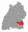 Biberach County Red Highlighted in Map of Baden Wuerttemberg Germany ...