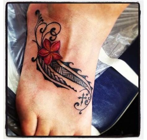 Samoan Tribal Flower Foot Tattoo Entertainmentmesh