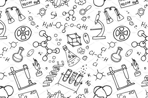 Doodle Pattern Chemistry Graphic Patterns ~ Creative Market
