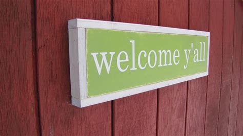 Welcome Yall Wood Sign Framed Wooden Sign Over The Door