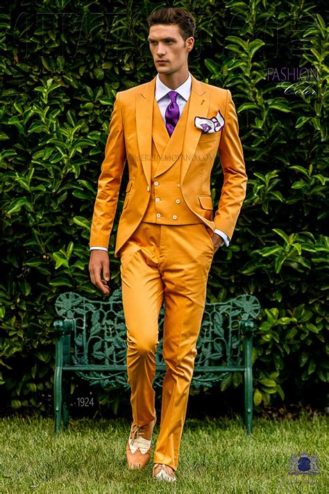 Bespoke Pure Cotton Orange Suit Mario Moreno Moyano