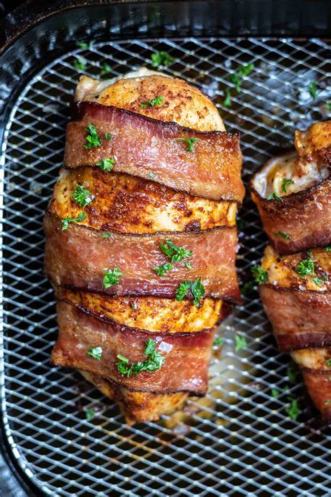 Dry and and season with ½ teaspoon each of sea salt, black pepper, and paprika. AIR FRYER BACON WRAPPED CHICKEN BREAST + Tasty Air Fryer ...