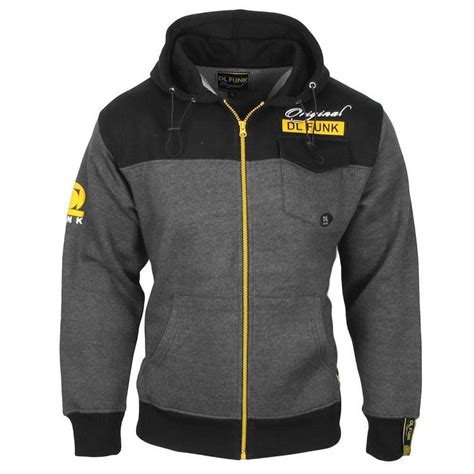 NEW MEN HOODED DL FUNK GRAPHIC FULL ZIP SWEATSHIRT HOODIE TOP HOODY S