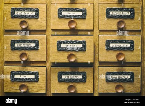 The Archives Card Catalog Old Wooden File Catalog Box Index