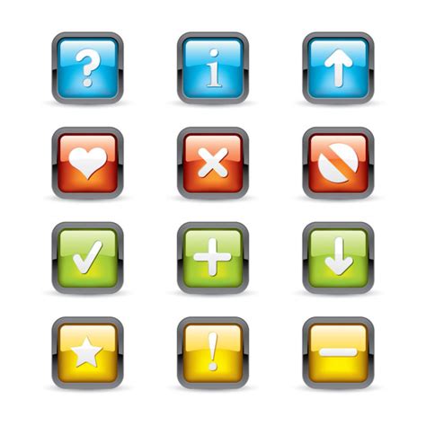 Navigation Square Button Icons — Stock Vector © Pixelstudiomvd 5057166