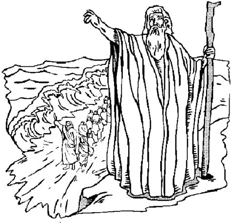Moses Parting The Red Sea Coloring Page Free Printable Coloring