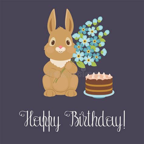 Happy Birthday Bunny Rabbit Stock Vector Illustration Of Greeting