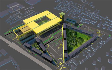 The first half has been concluded at stadium de toulouse. YELLOPARK STADIUM . Nantes | Samuel Nageotte Architectures
