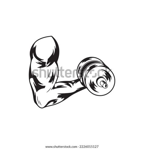 Muscular Hands Dumbbell Icon Gym Vector Stock Vector Royalty Free Shutterstock